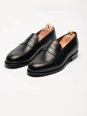 MORJAS The Penny Loafer Black Sz 10.5 Moccasin Rubber Sole $400 Slipper